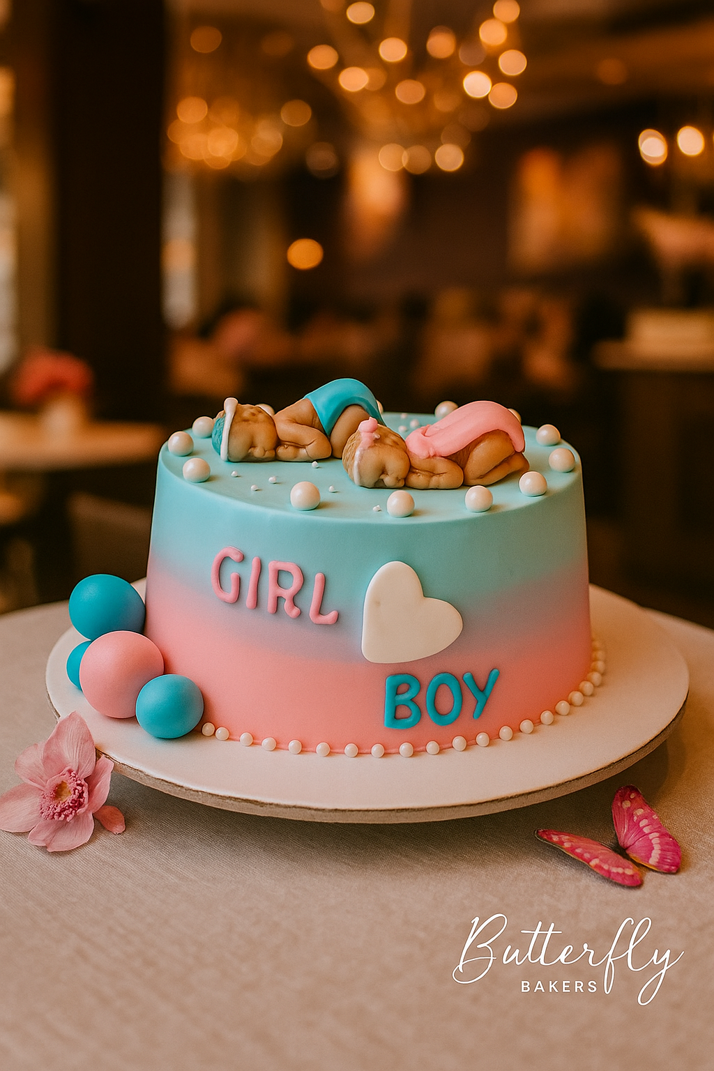 Classic baby shower cake