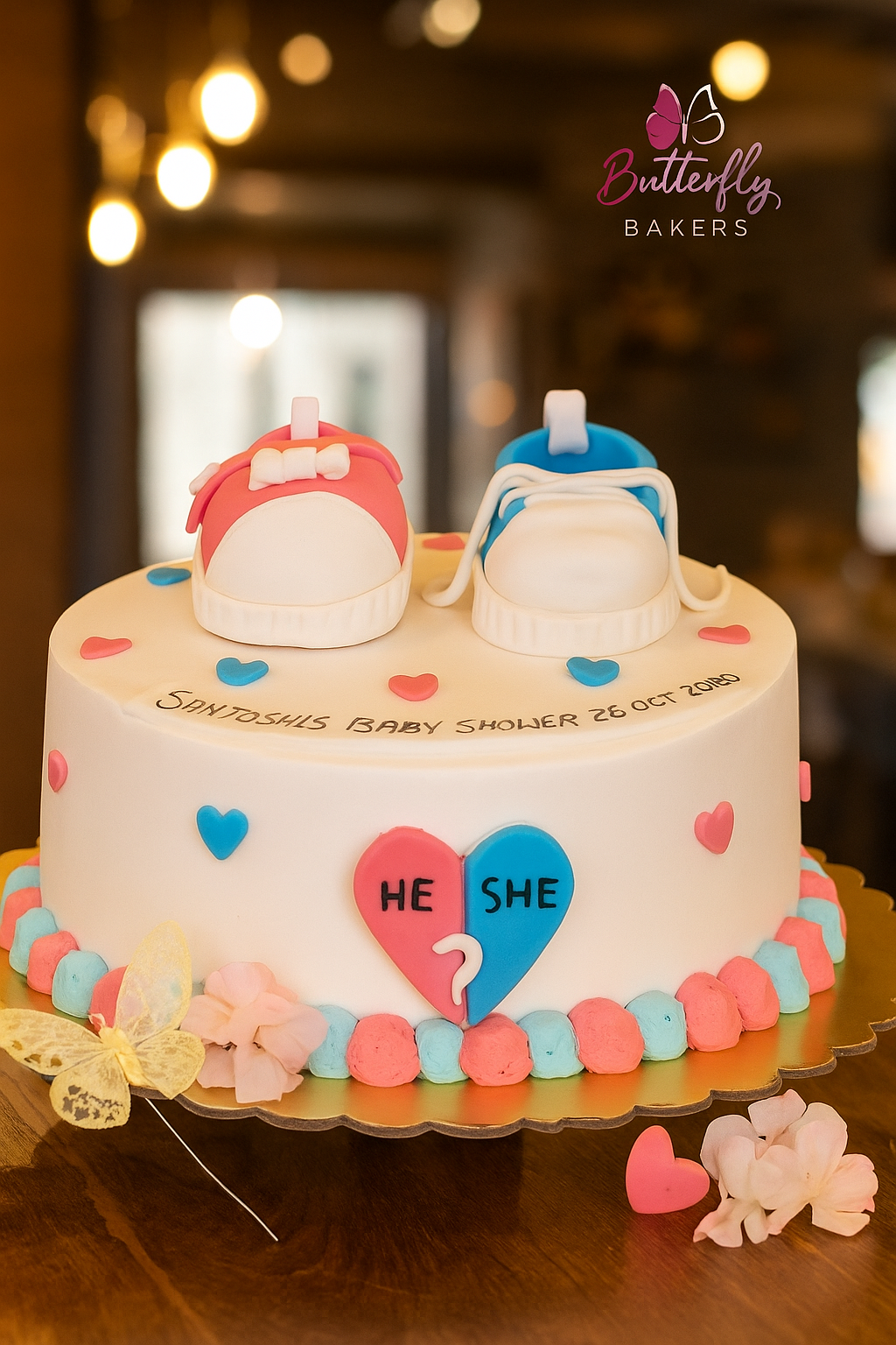 Baby shower shoe cake