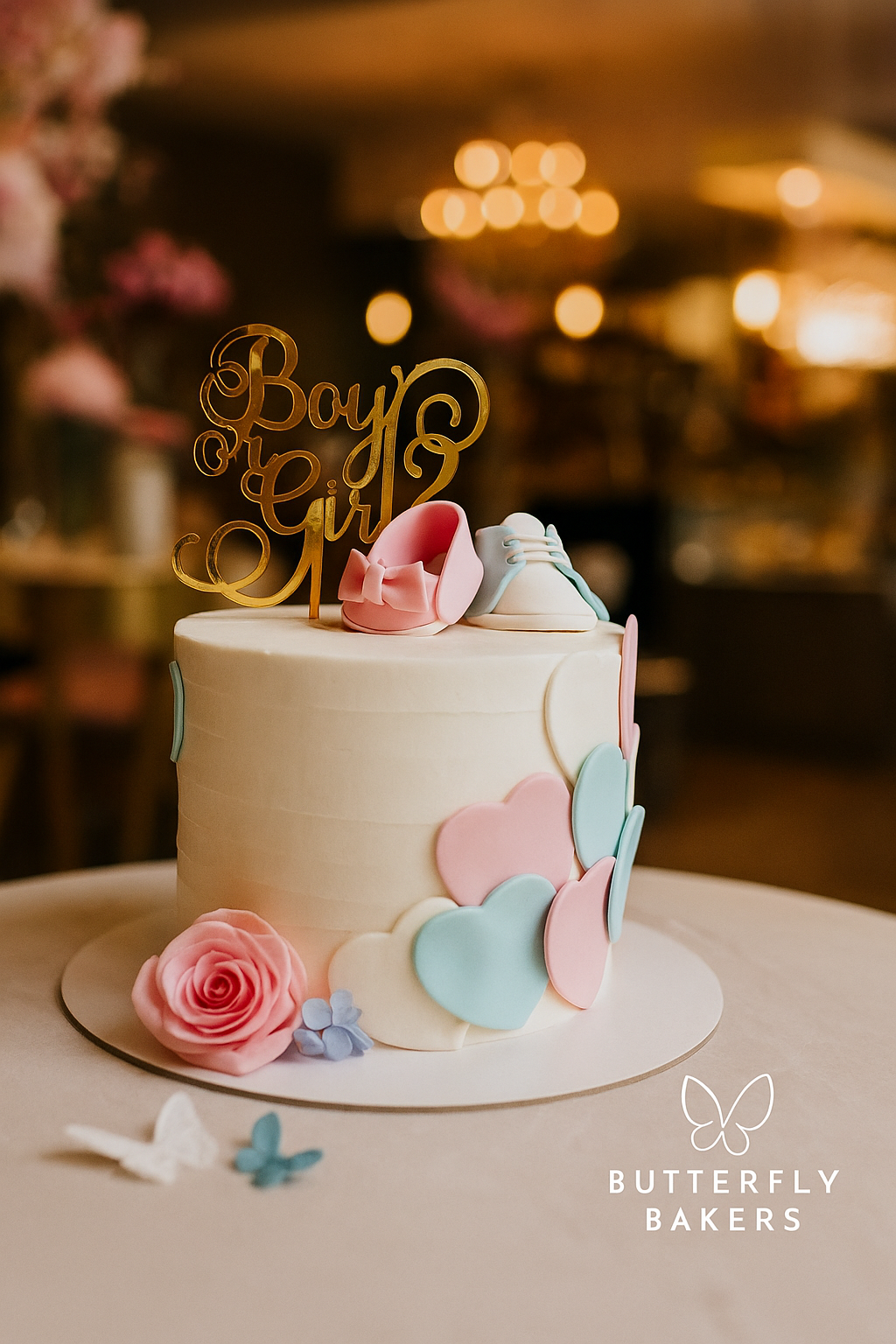 Pastel baby shower cake