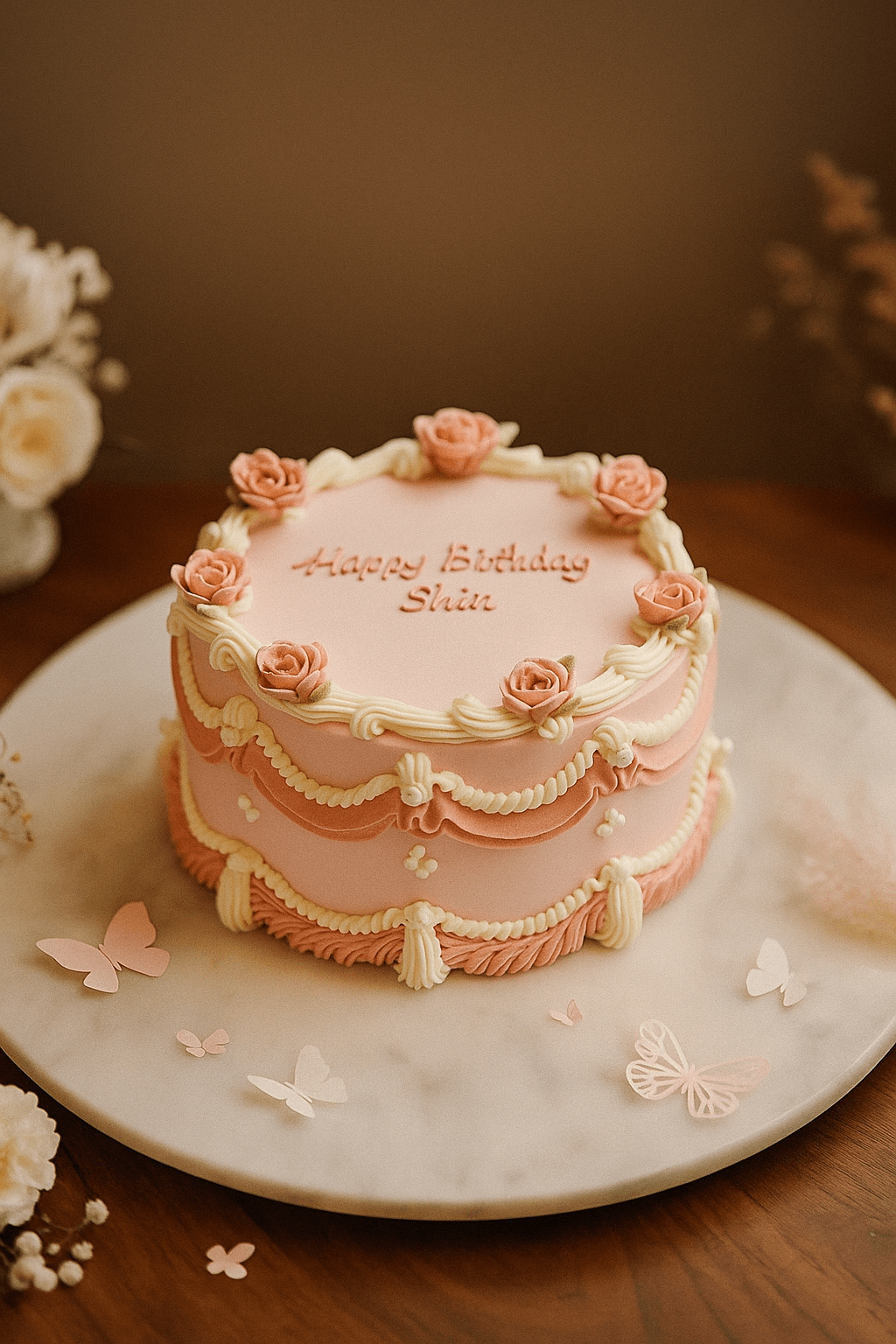Victorian pink cake