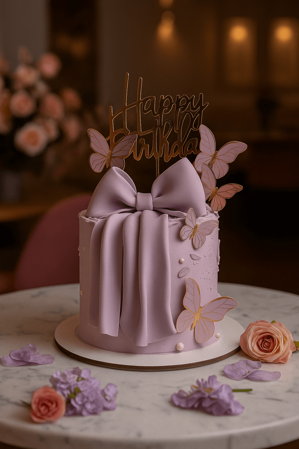 Purple bow elegance 