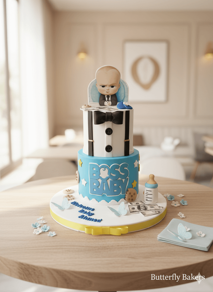 Boss baby theme cake