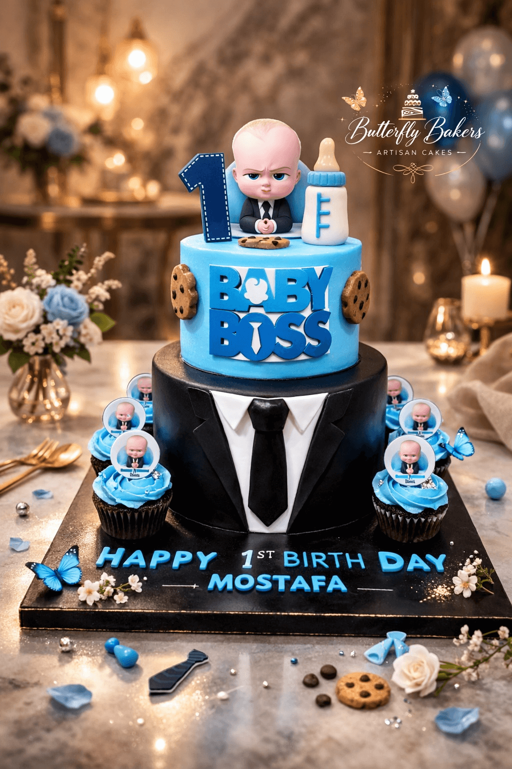 Boss baby theme cake 
