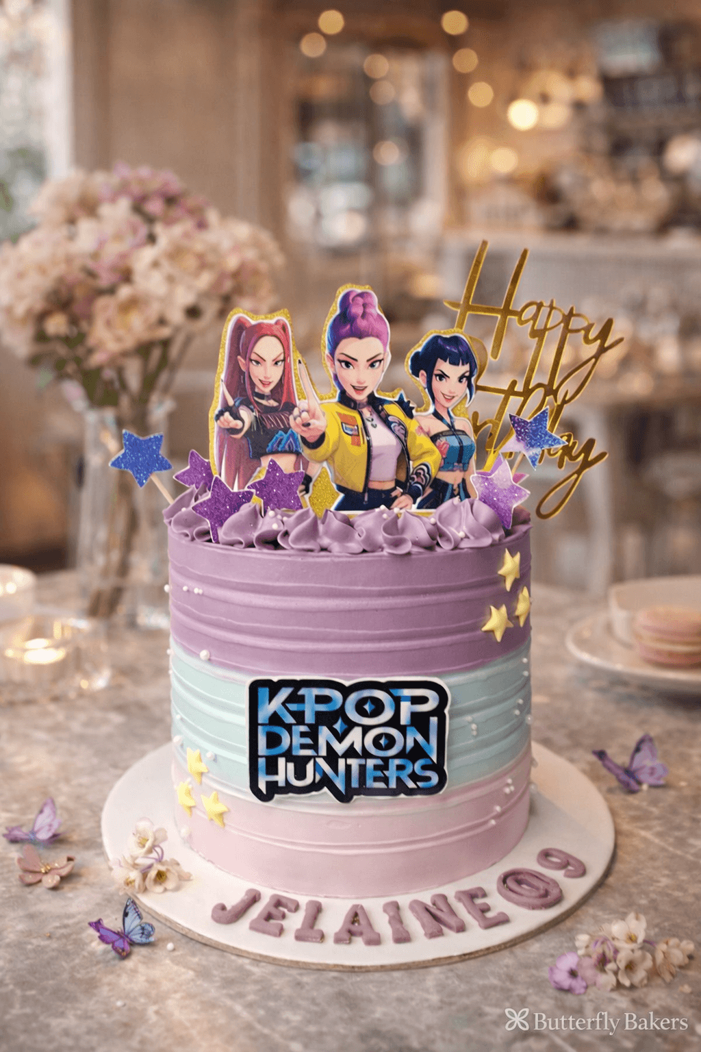 K-Pop Demon Hunter Anime Cake