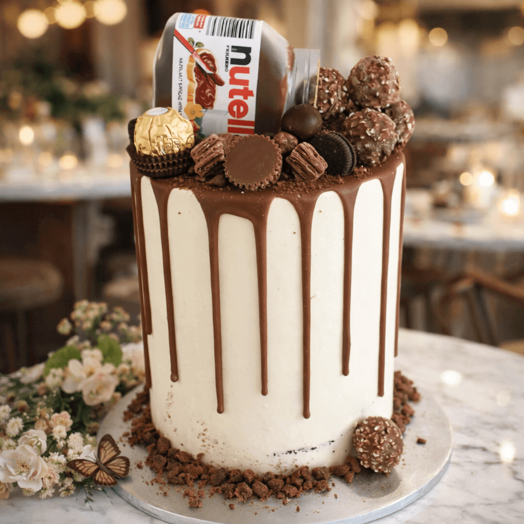 Chocolate nuttela Ferrero rocher cake