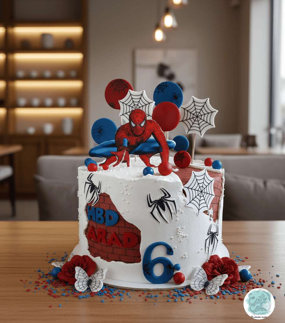 Spiderman theme cake