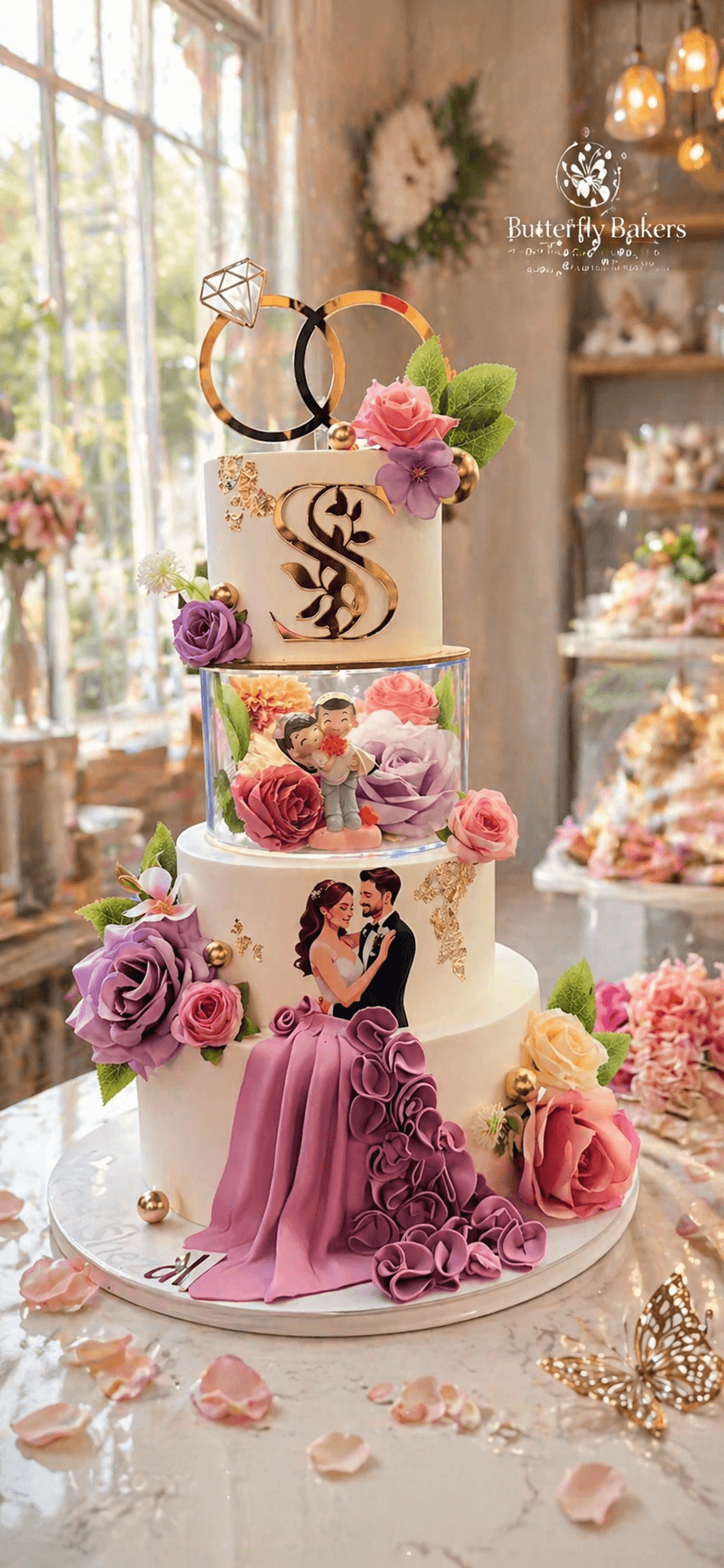 Engagement cake 3 tier 