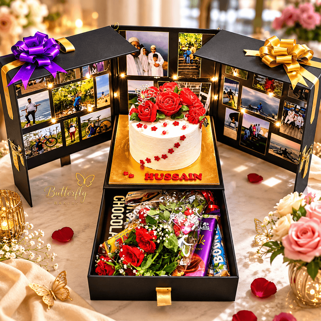 Suprise photos cake 