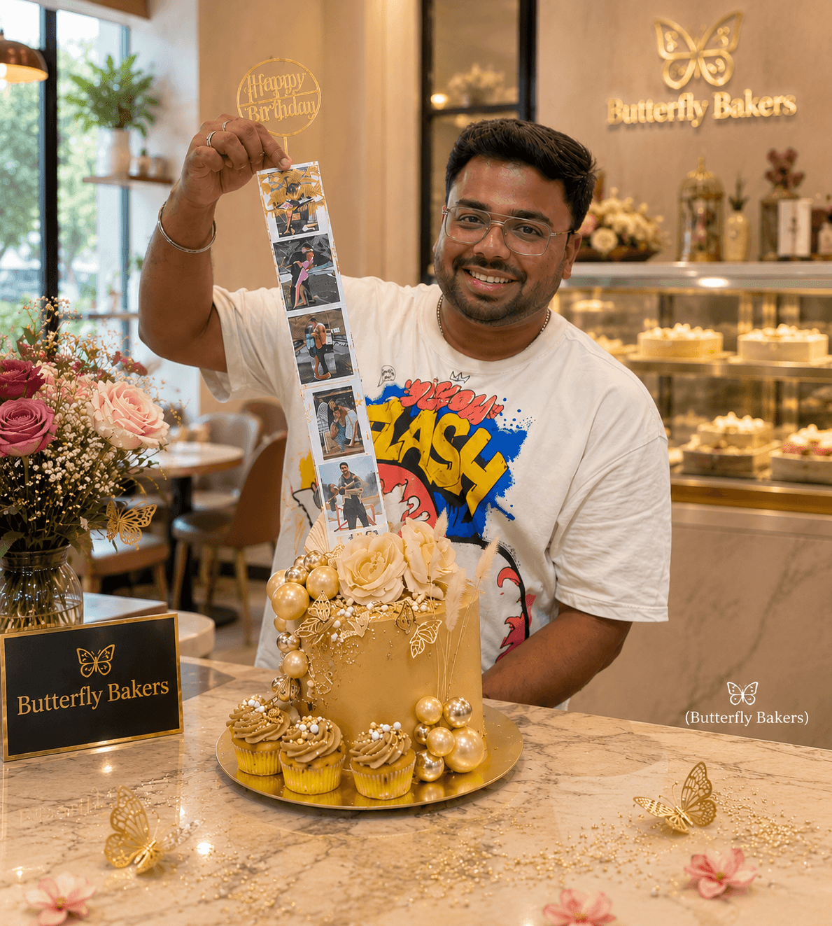 Photo pull up cake