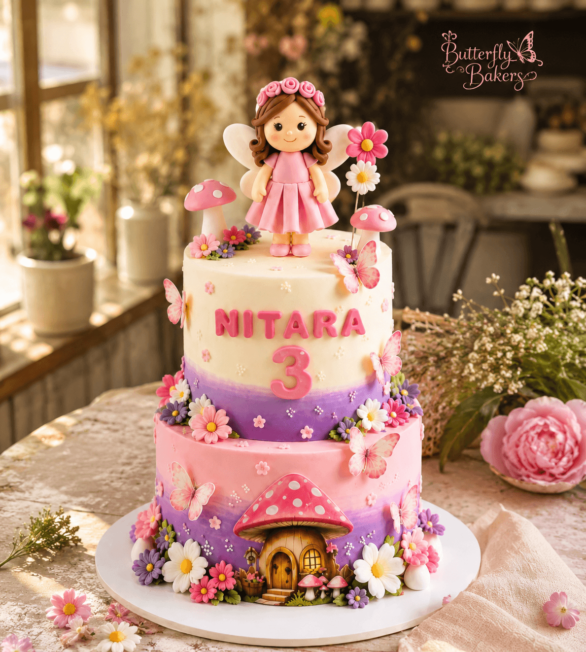 First birthday girl fairy cake